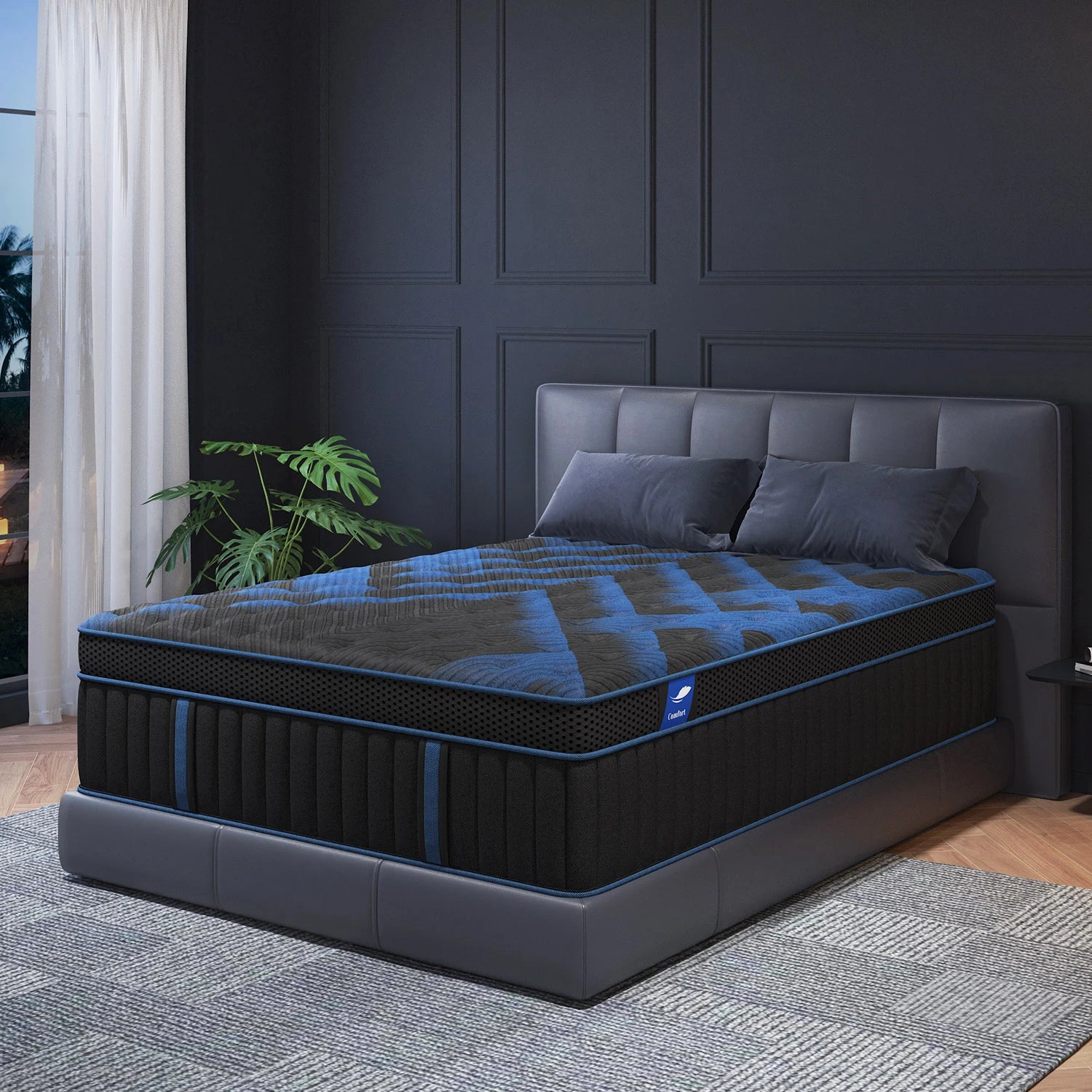 12" Twin/Full/Queen/King Gel Memory Foam Spring Mattress, Med/Firm