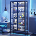 Glass Display Case, LED Lights, Adjustable Shelves