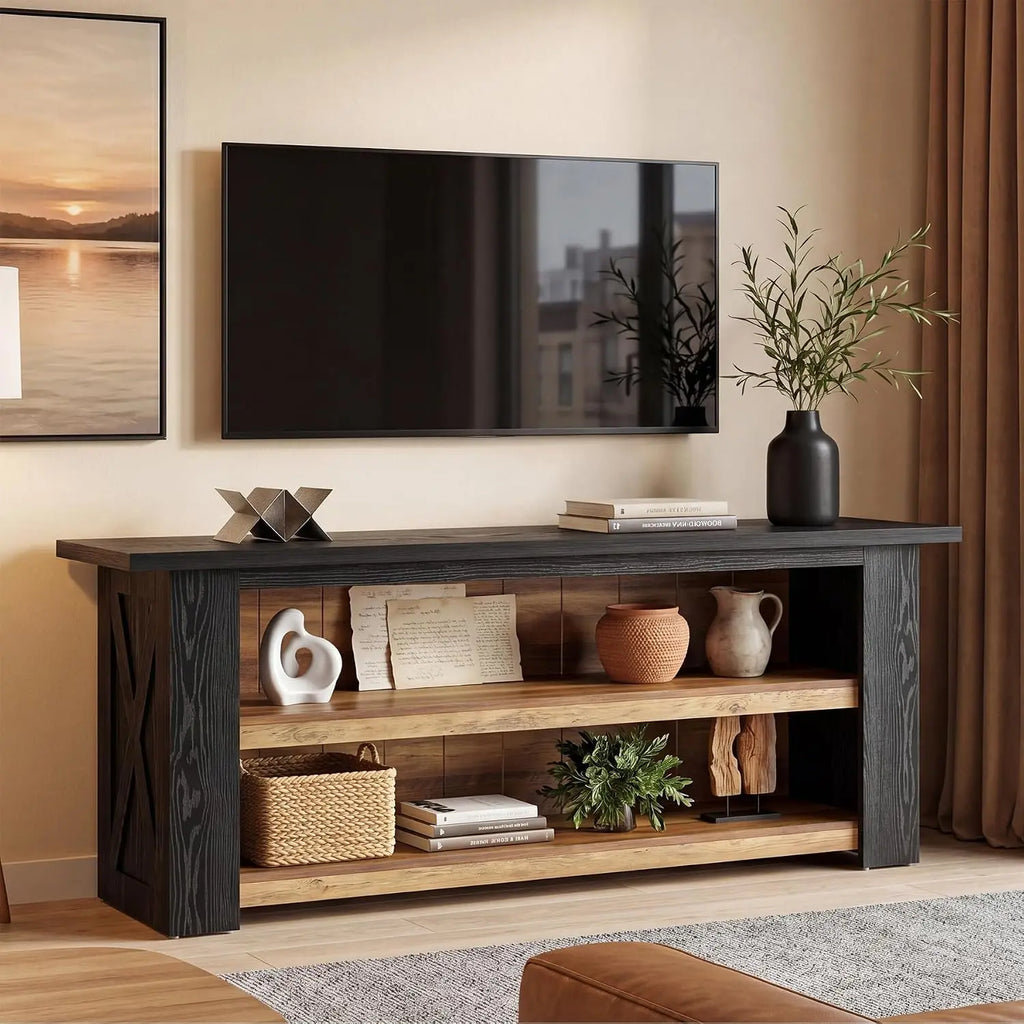 65IN Farmhouse Entertainment Center, Storage Cabinet