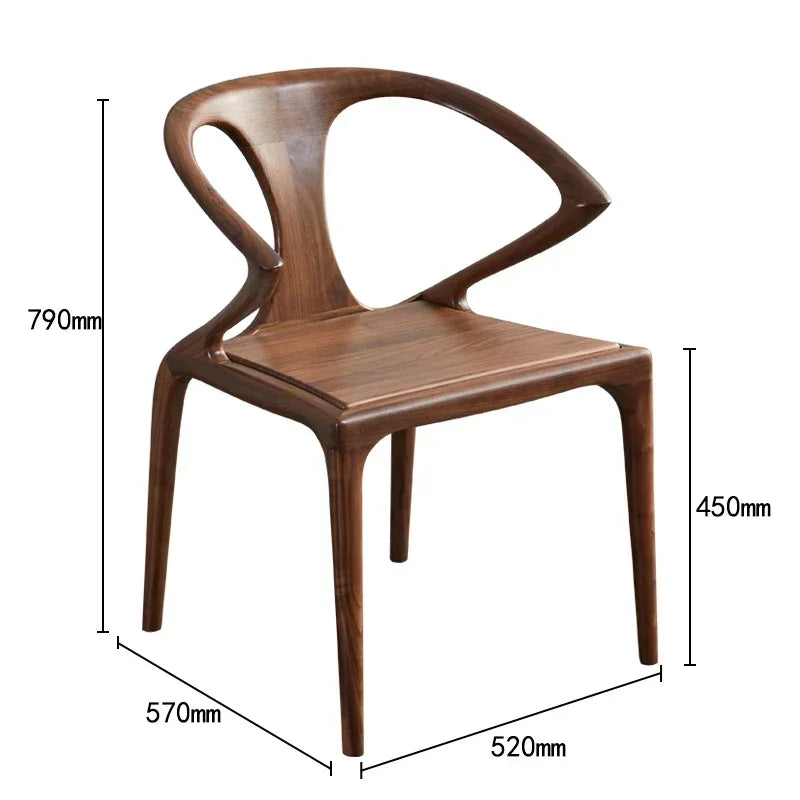 Wood Minimalist Ergonomic Designer Dining Chairs