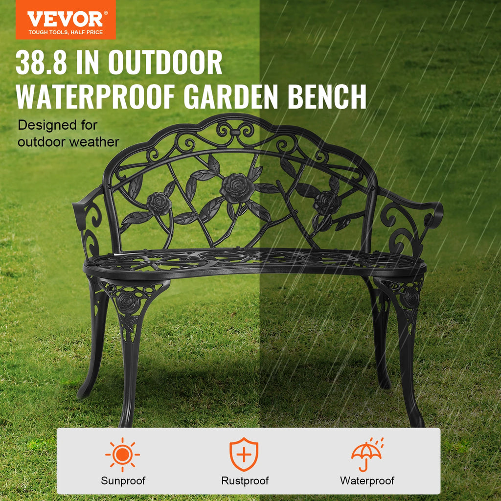 Outdoor Metal Garden Bench 480 lbs Load