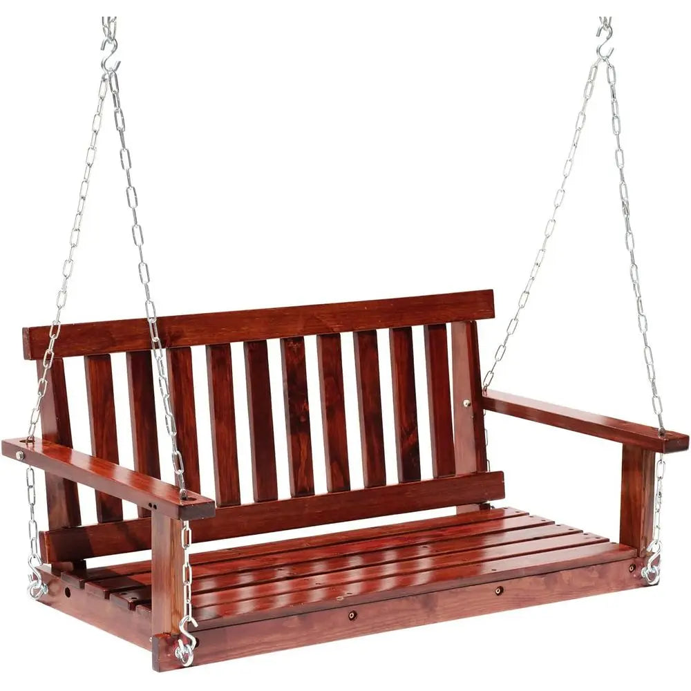 48" Wood Porch Swing 800 LBS Load Two-Person Seating