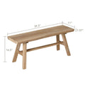 39" Farmhouse Wood Bench, Rustic Solid Wood Easy Assembly,  Natural