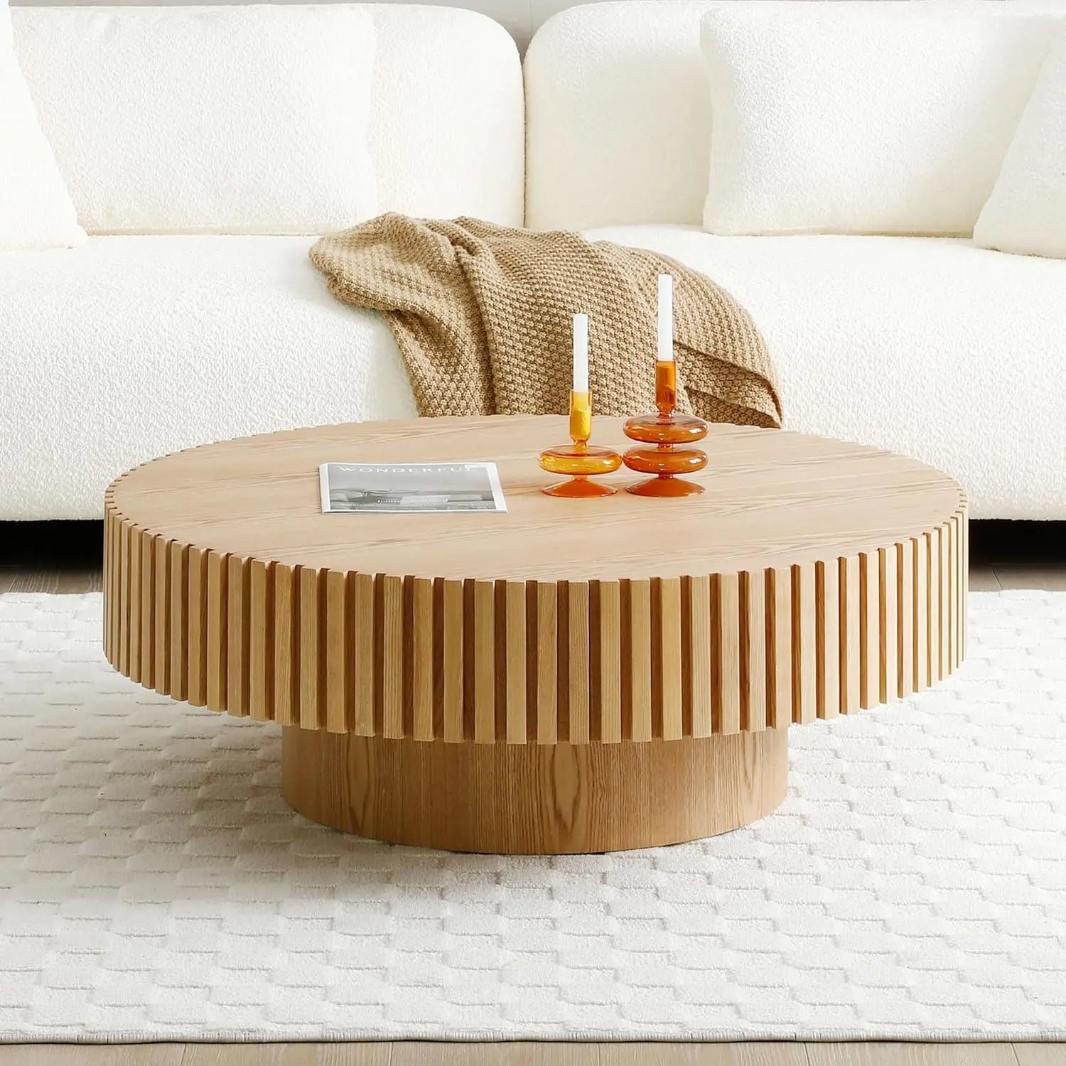 Rectangle Wood Grain Coffee Table Wooden Center Table