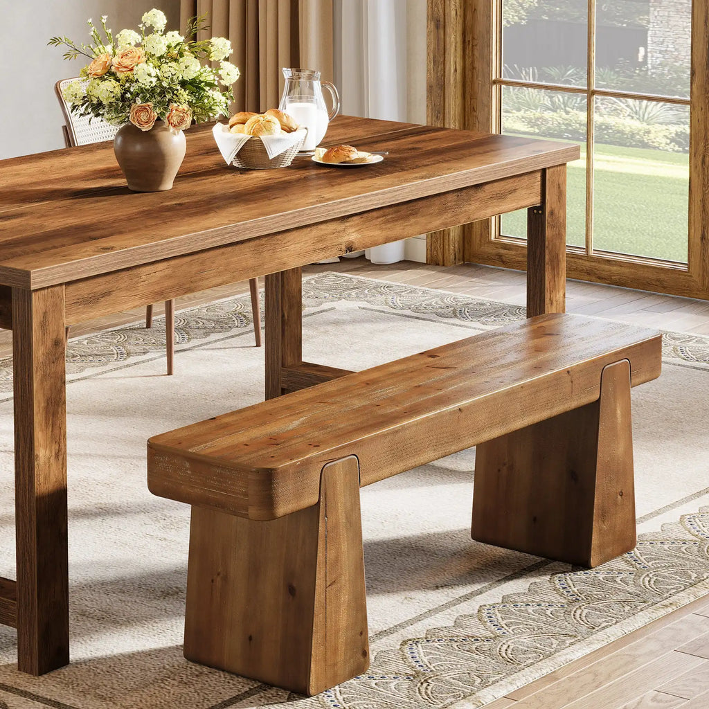 47" Solid Wood Dining Bench for 2-3