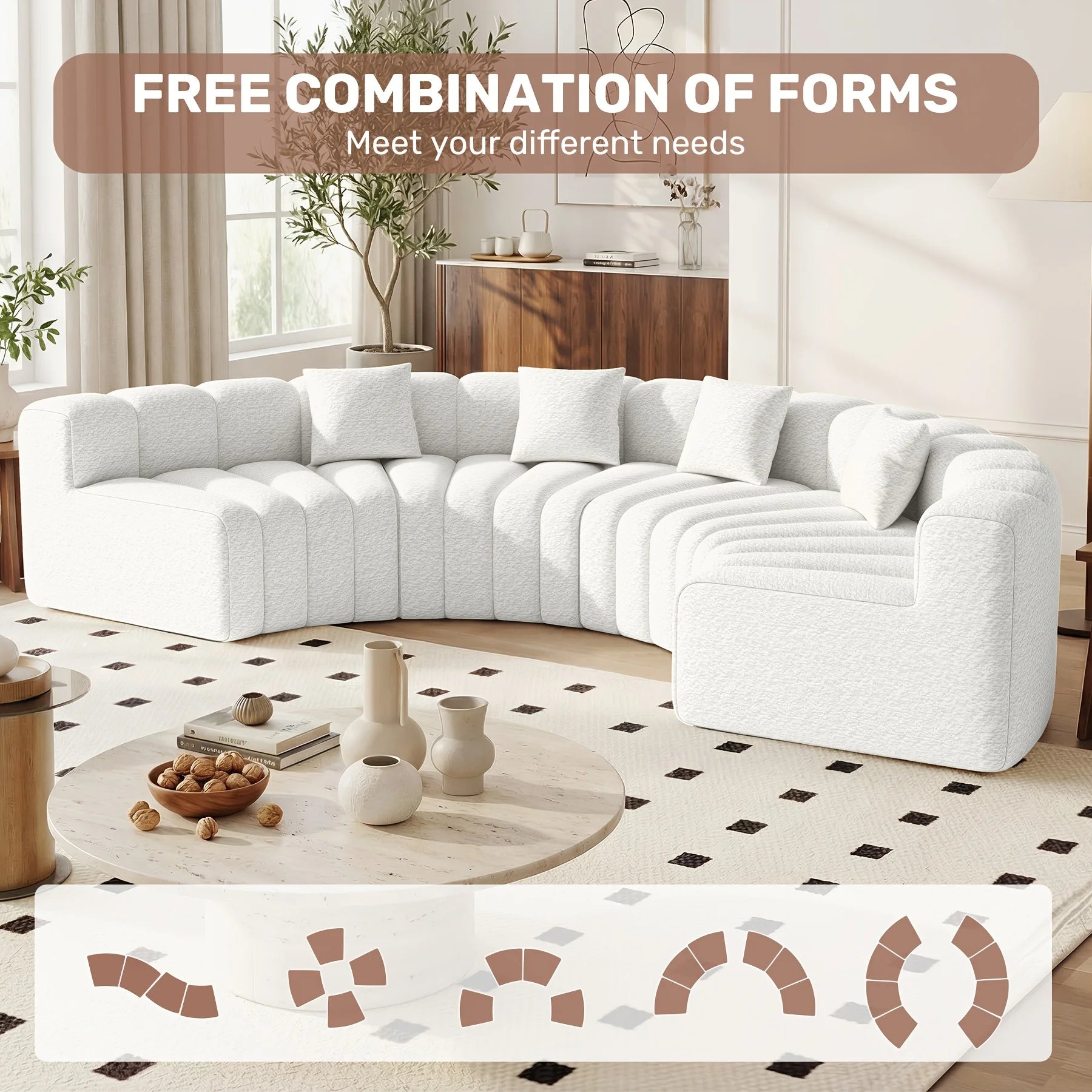 Sofa w/Chaise - Foam Cushioning, Sectional Cloud Sofa & Symmetrical