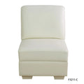 White Genuine Cow Leather 7-Piece Living Room Sofa Set