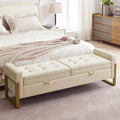 67" End of Bed Ottoman Storage Bench Golden Legs