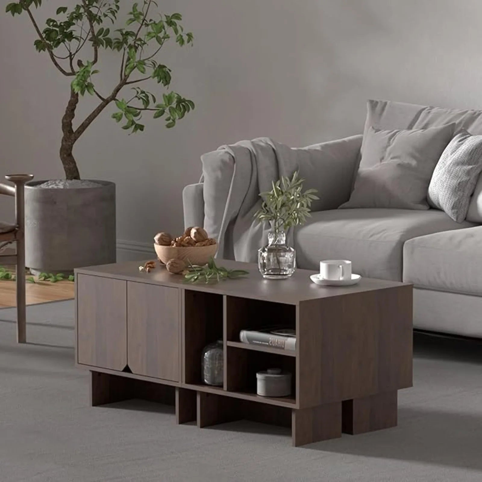 Entertainment Center for Up to 100in TV, Storage, Adjustable Shelves,  4 Pieces