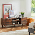 Wooden TV Stand For Up To 60 Inch TV's, Adjustable Shelf, 2 Storage