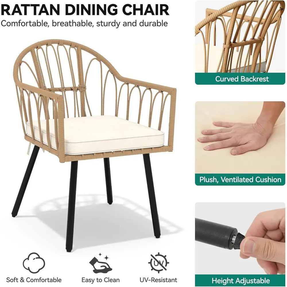 Outdoor 59IN 5-Pc Dining Set, Table and Chairs For 4-6 People