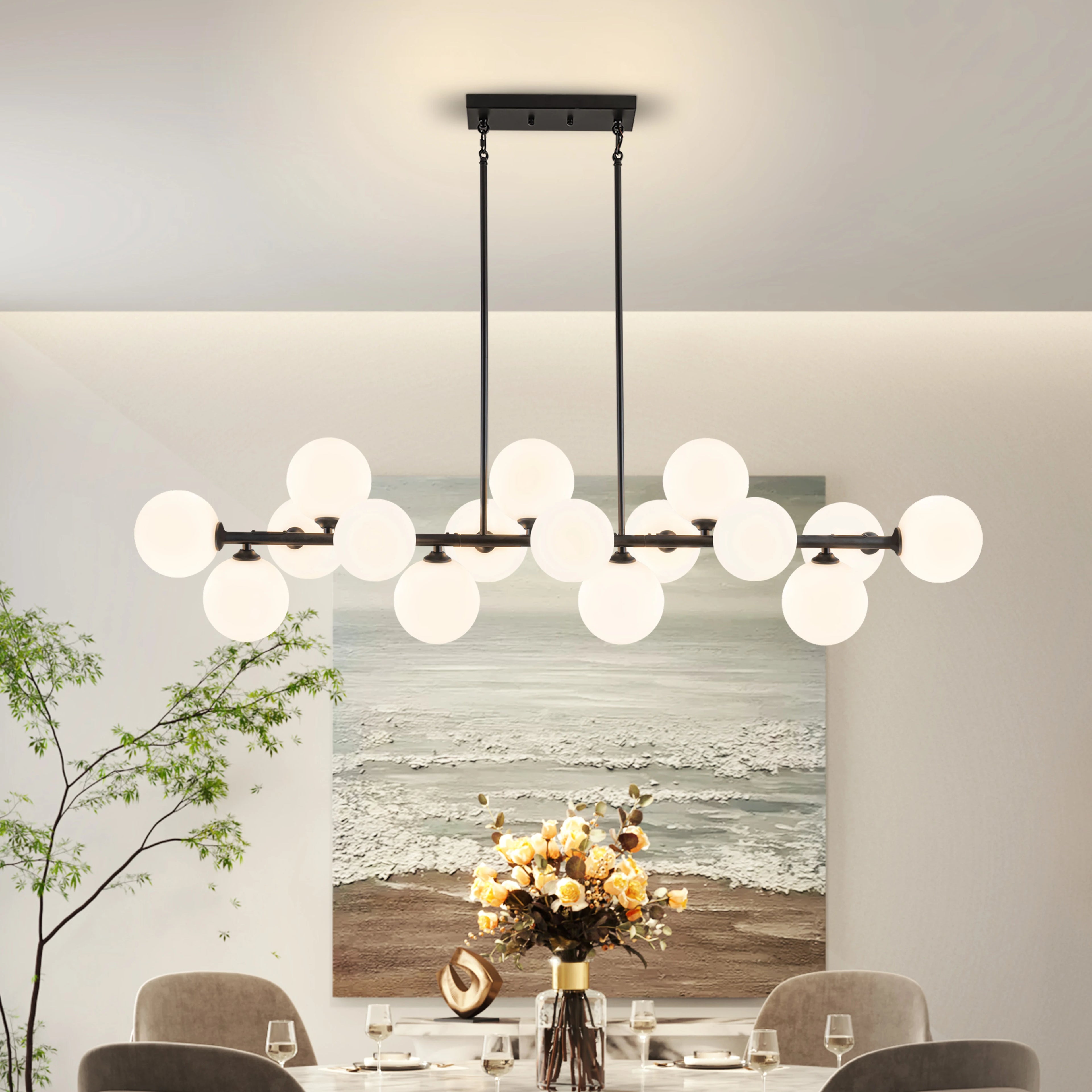 16-Lights Sputnik Chandelier 54in