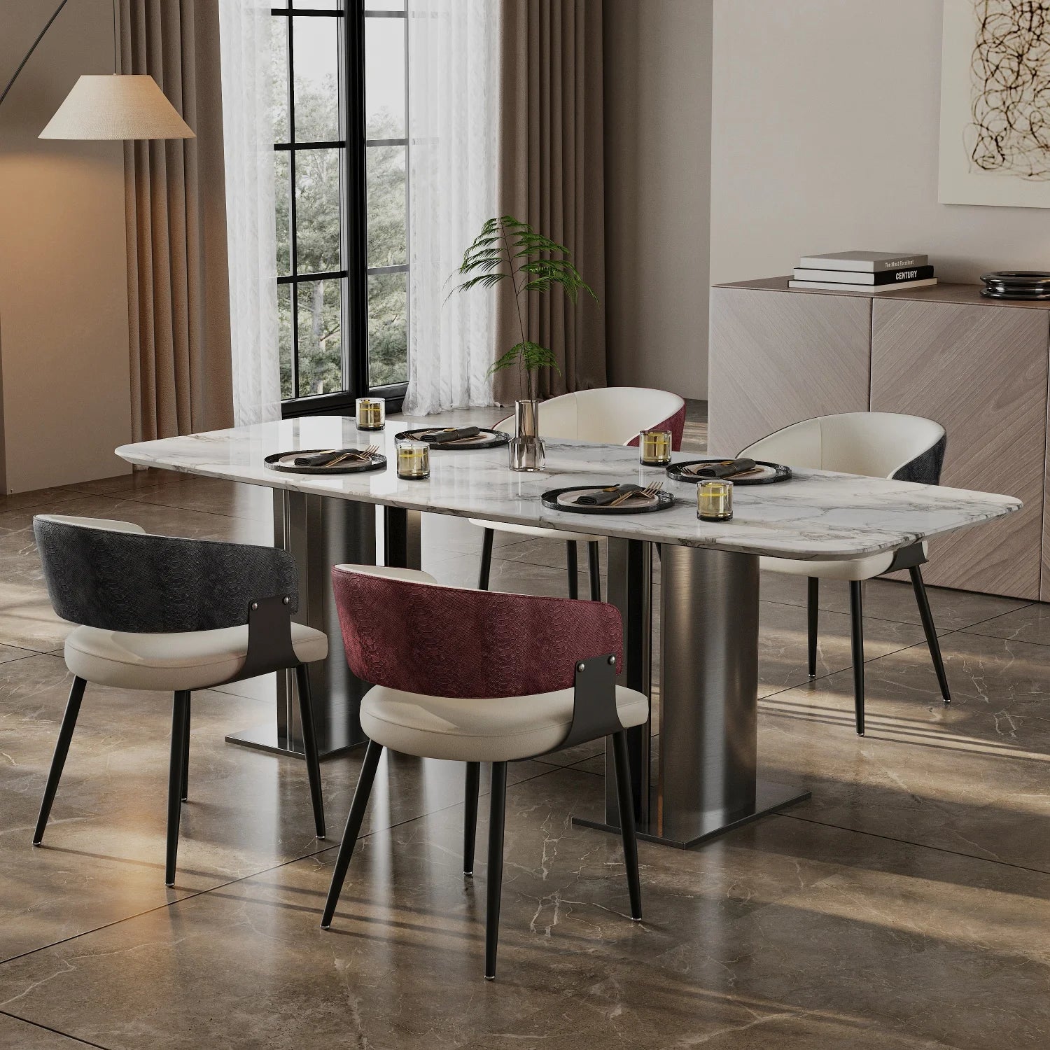 1 Or 2PCS Chairs, Upholstered Padded Chairs, Wide Seat Excluding Tables
