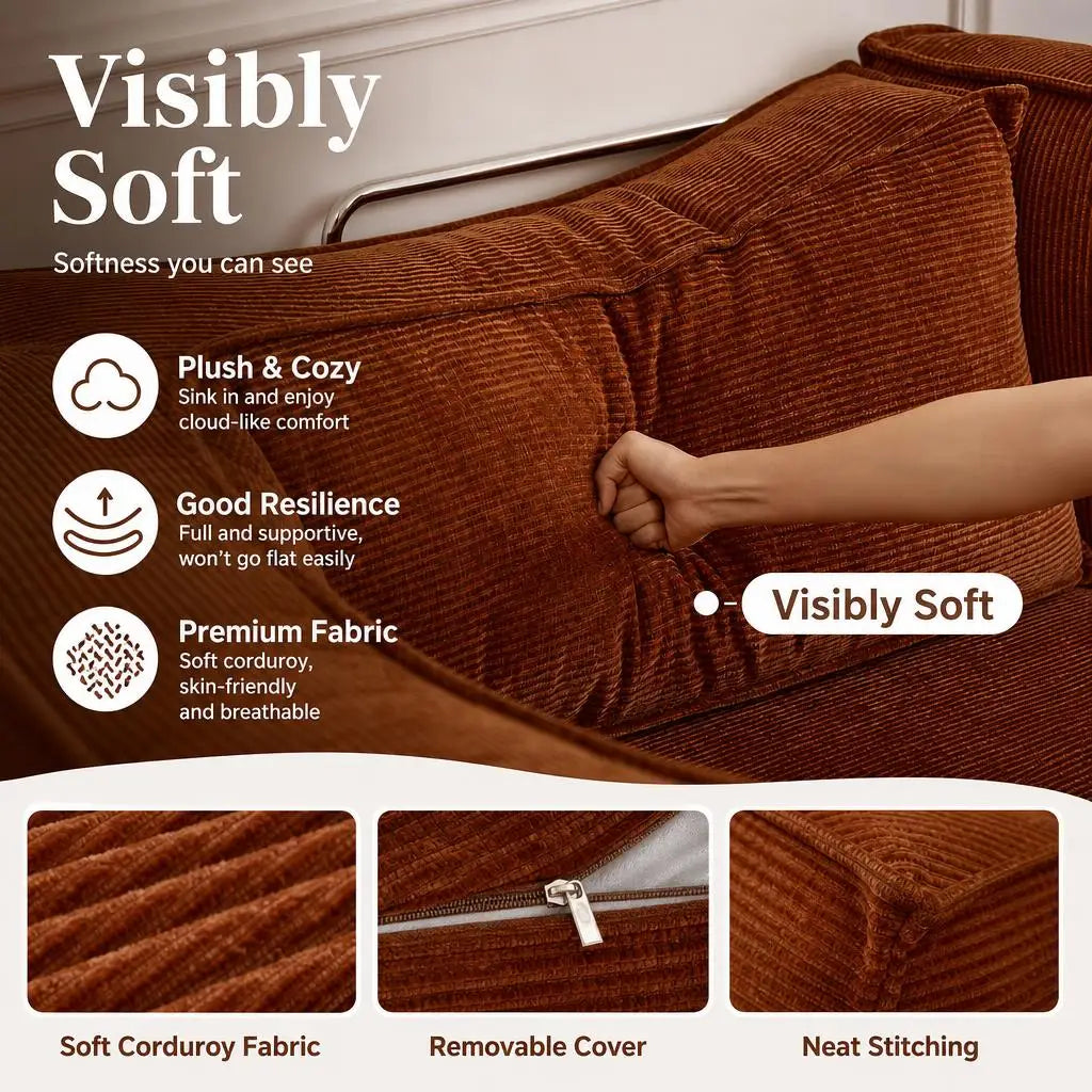 Modular Sectional Sofa Light Luxury Vintage Upholstered