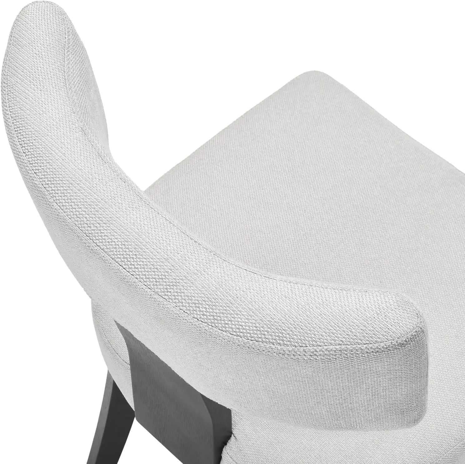 Upholstered Armless 2 Chairs Hardwood Frame Curved Backrest