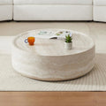 Round Coffee Table , Faux Mars Marble Pattern Table, No Assembly Needed