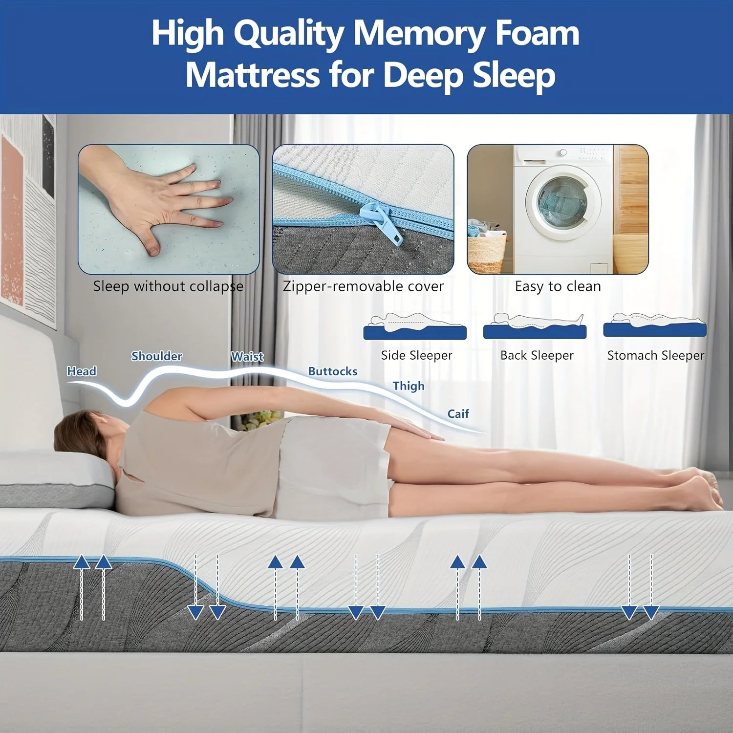 8/10IN Medium - Extra Firm Dual Sides, Flippable