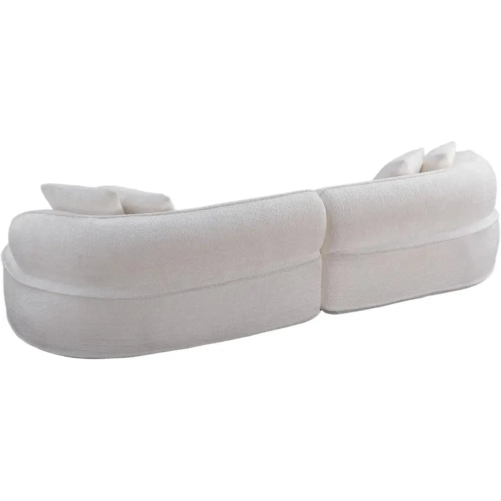 Curved 4-Seat Cloud Sofa with Deep Cushions, Pillows