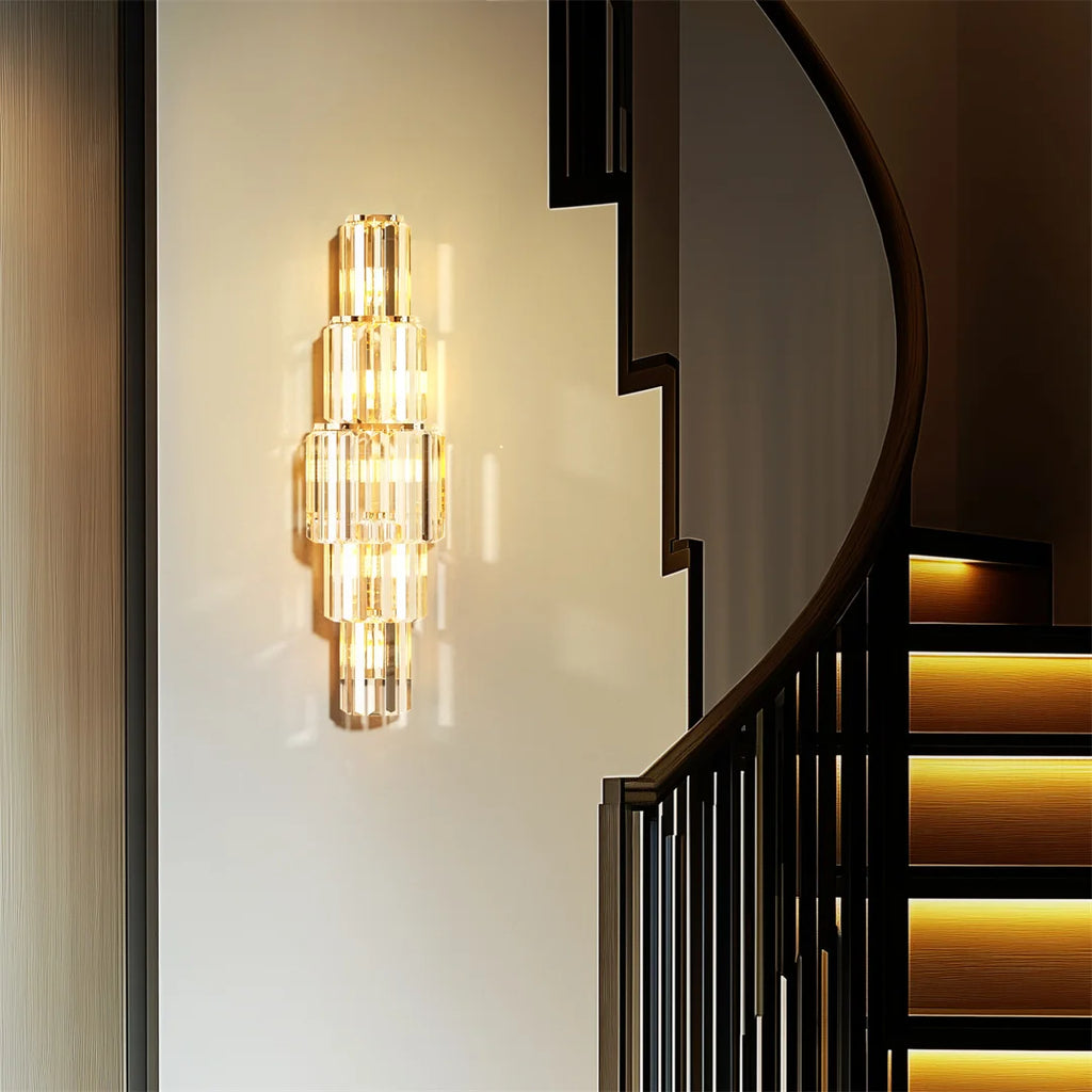 Crystal Wall Lamp 3-Layer Crystal Sconce Light E14 LED Corn Lights