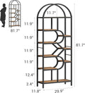 6-Tier Arched Bookcase 81.7in Tall, Geometric Large Open Shelves