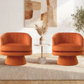 Velvet Barrel Chairs, Set of 2, 360° Swivel Accent Chairs, Armrests