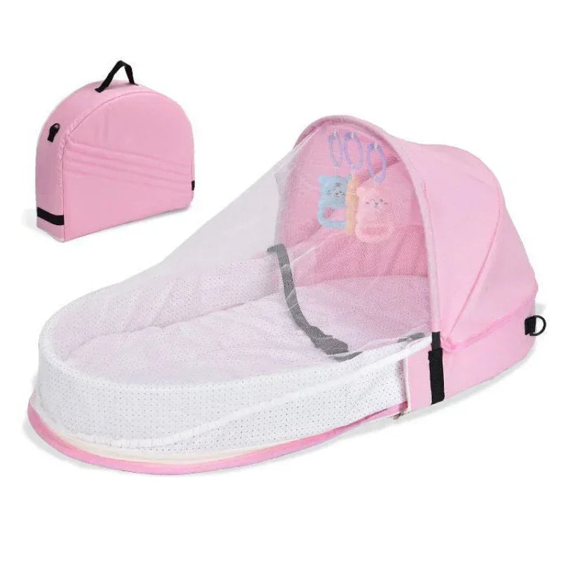 Portable Newborn Bed - Bionic Isolation Travel Crib, Foldable Anti-Stress Bassinet