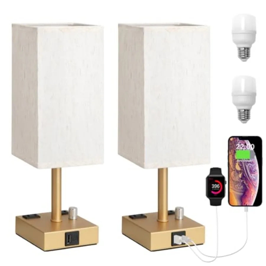 Fully Dimmable Set-of-2 Nightstand Lamps