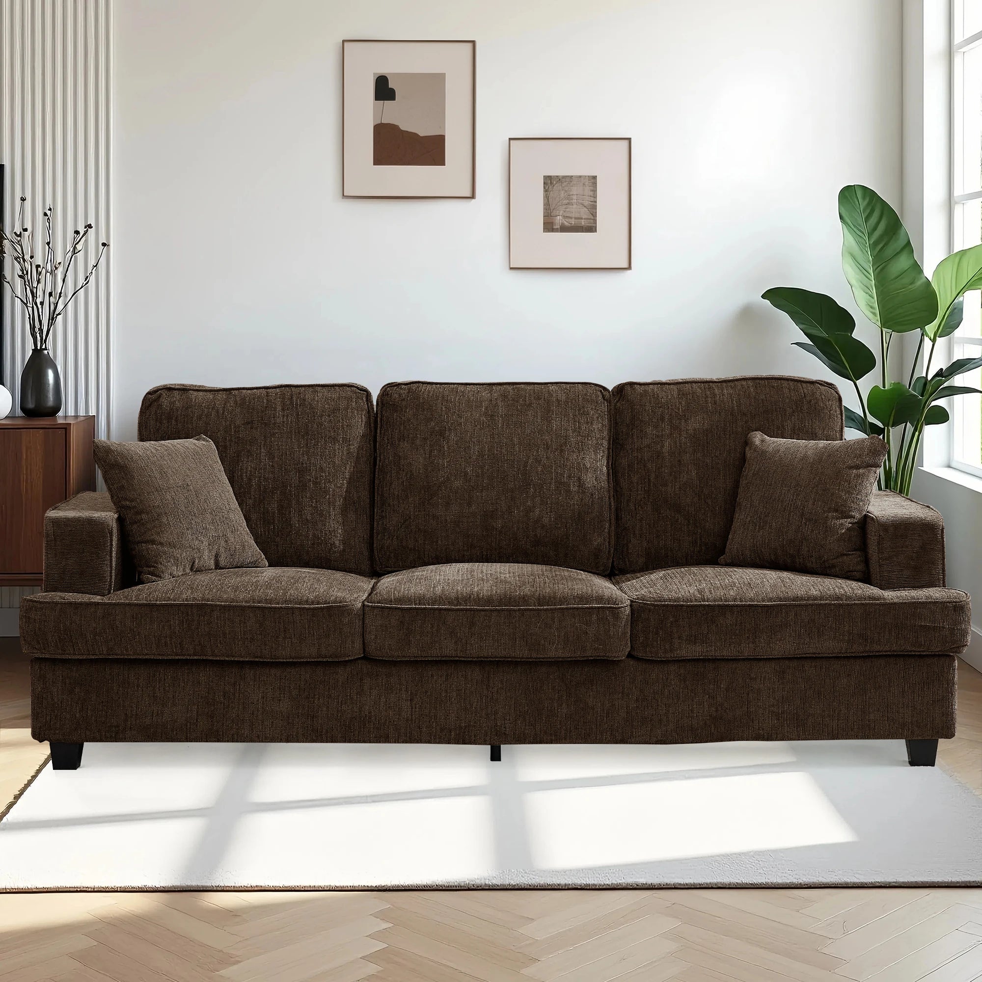 89" Cloud Couch Sofa in Chenille, Extra Comfy Soft 3-Seater