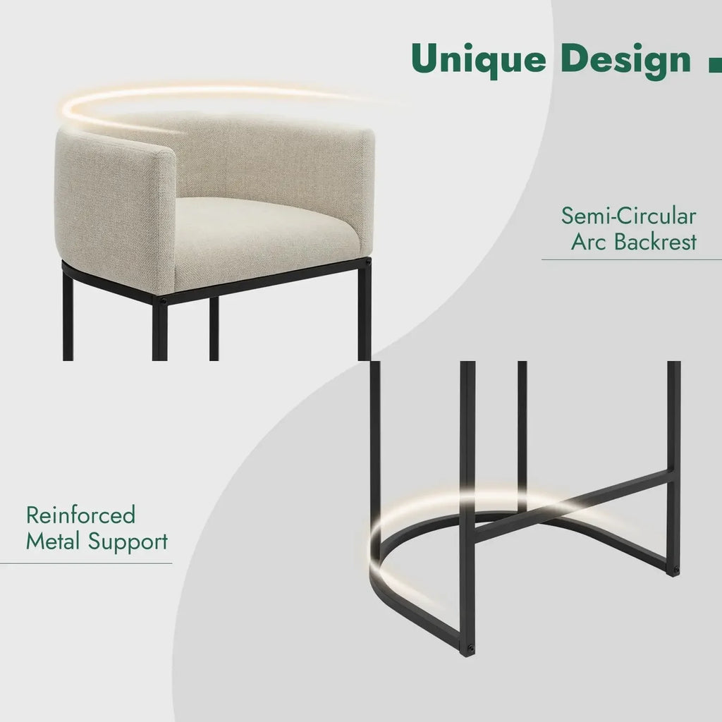 Counter Height Bar Stools, Set-of-3, 24IN Seat Height, Fabric Upholstered