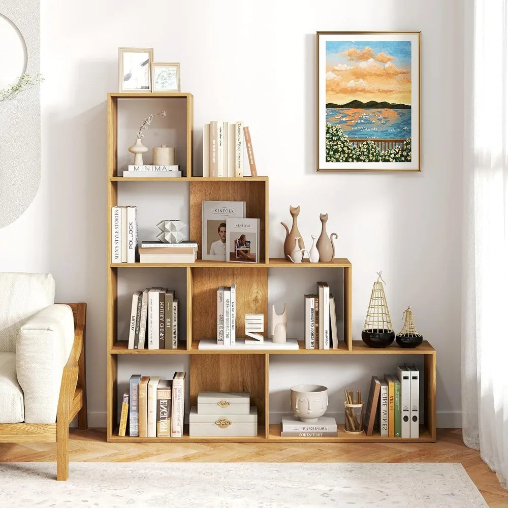 64" Tall, 4-Tier Step Bookshelf, 6 Cubes Ladder Anti-Tipping Kits
