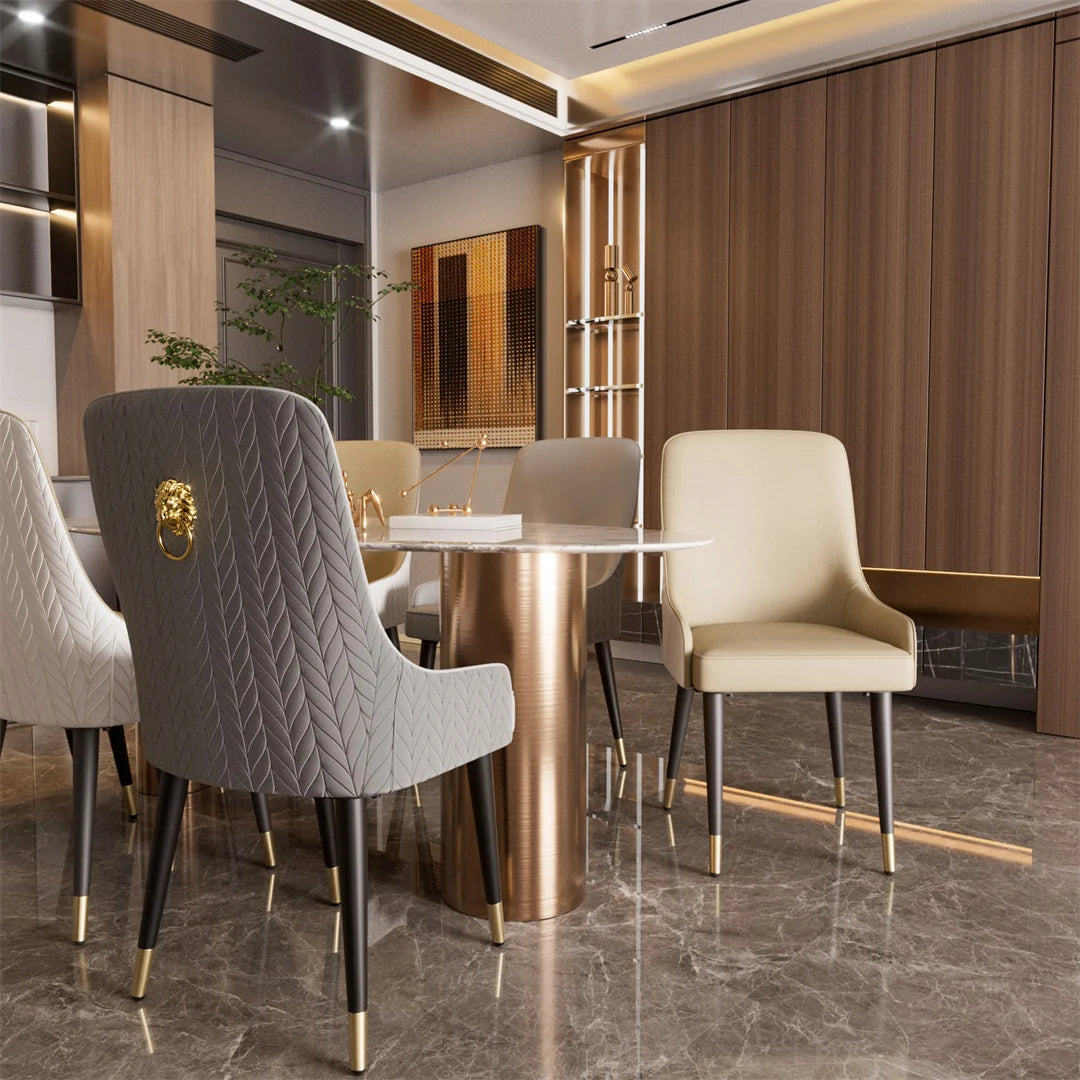 Dining Chairs Set of 2 Luxury Microfiber Leather Leisure Chairs