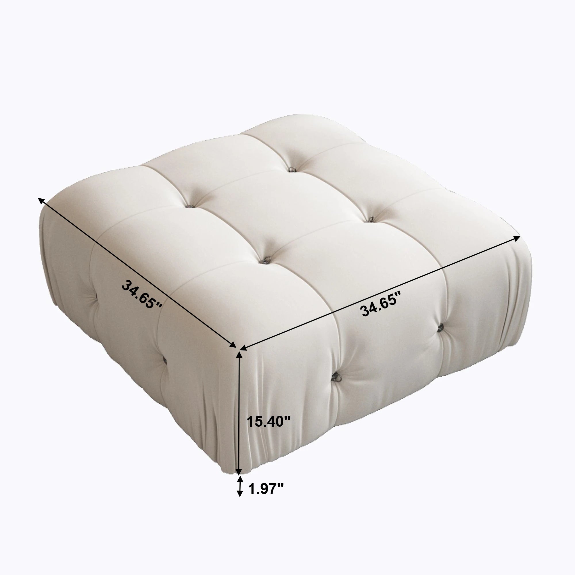 Sdorens 138" Sectional Couch U-Shape Velvet Sofa 2 Ottomans
