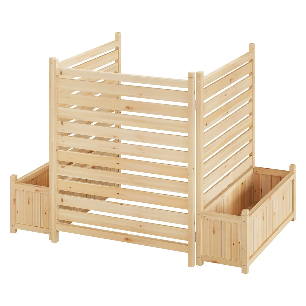 Planter w/Trellis Wooden Raised Bed, Privacy Fence Panels