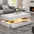 47" LED Coffee Table Lift Top Hidden Storage High Gloss