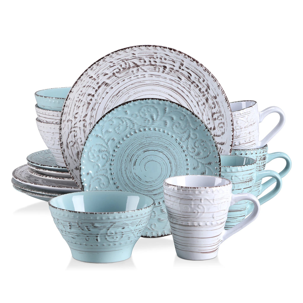 VINE Stoneware Set Dinner Plate, Dessert Plate, Bowl, Mug