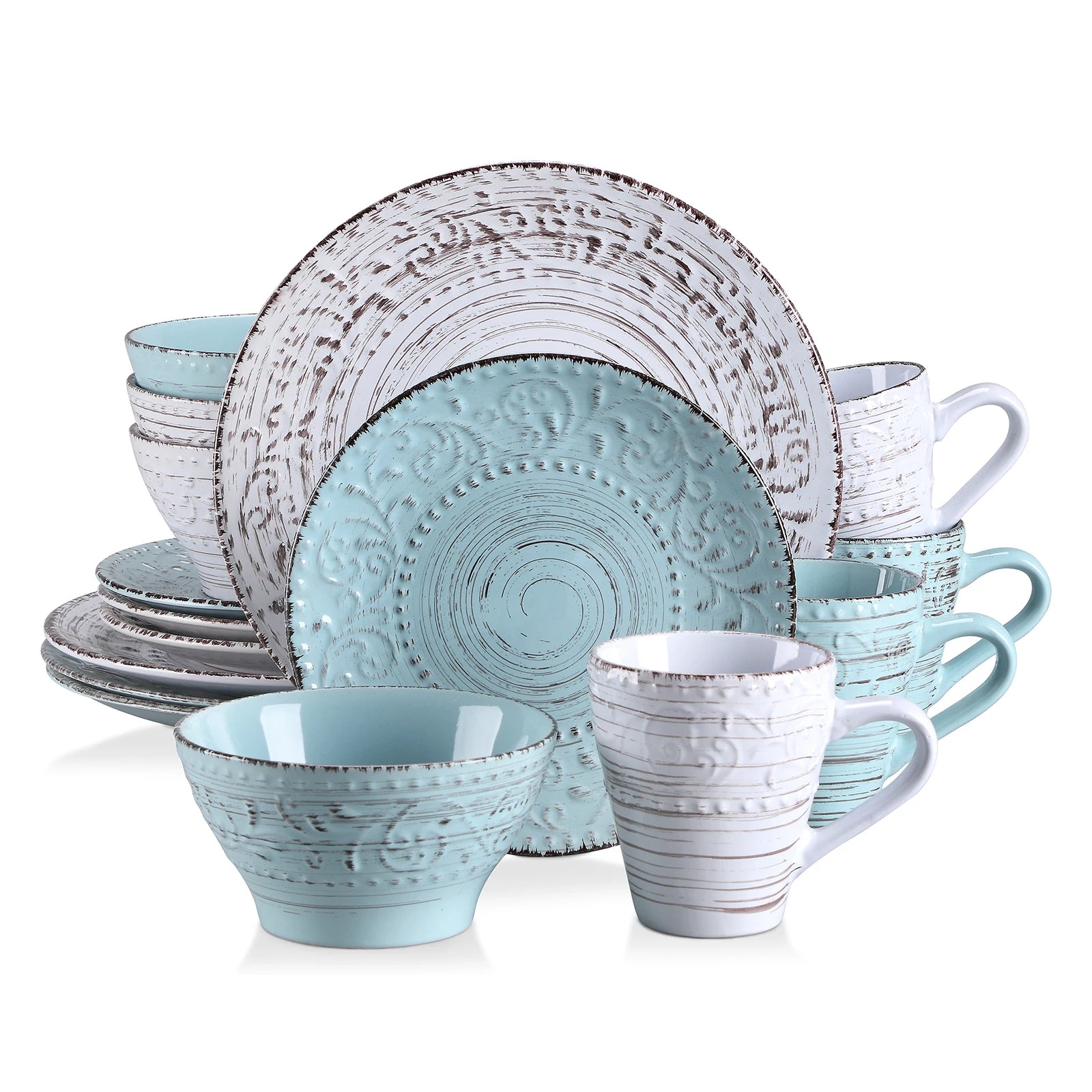 VINE Stoneware Set Dinner Plate, Dessert Plate, Bowl, Mug