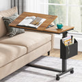 Height Adjustable C-Shaped Table, Wheels, Side Pocket, Tiltable Drawing Board