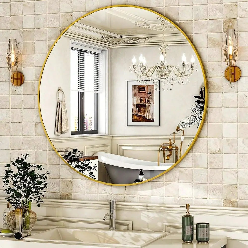 Wall Mirror 20x24x30IN Gold Finish