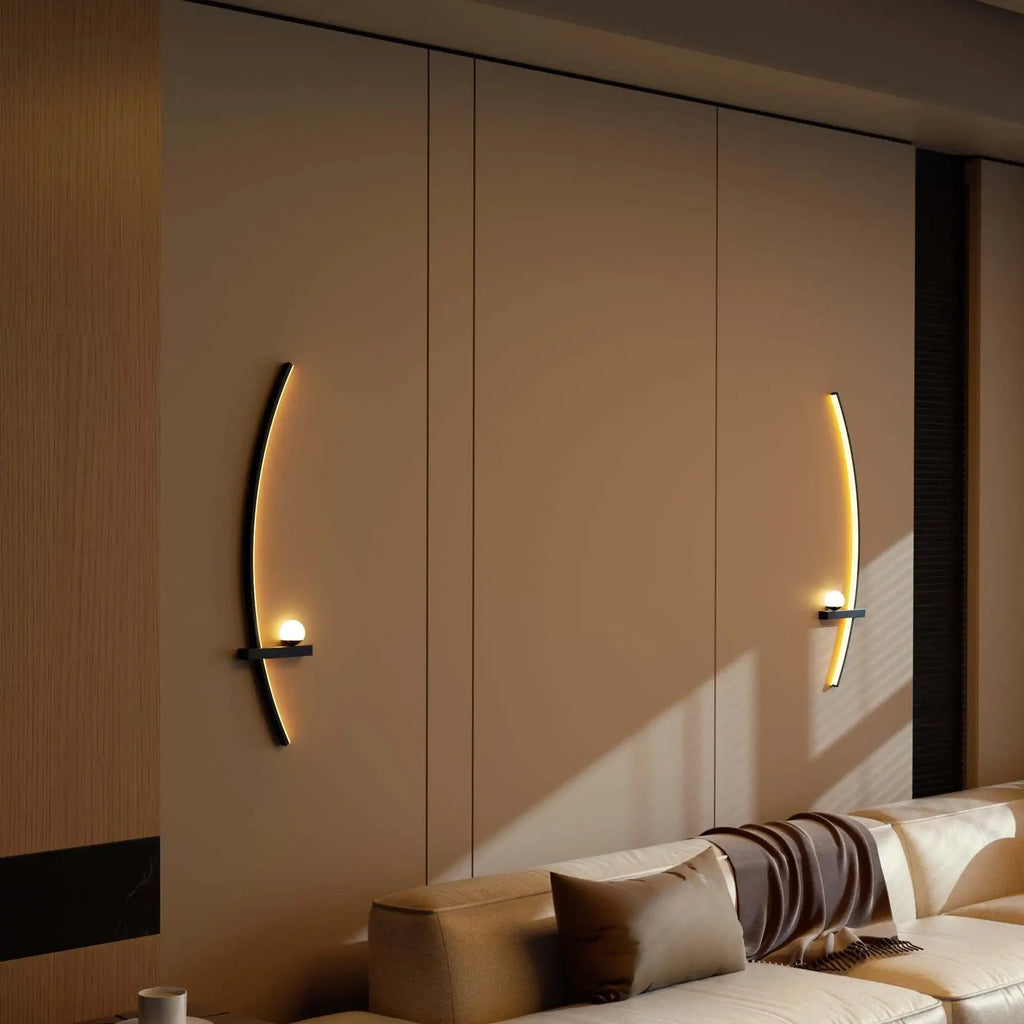 2pcs 31.5" Arched Metal, Adjustable LED Wall Sconce,