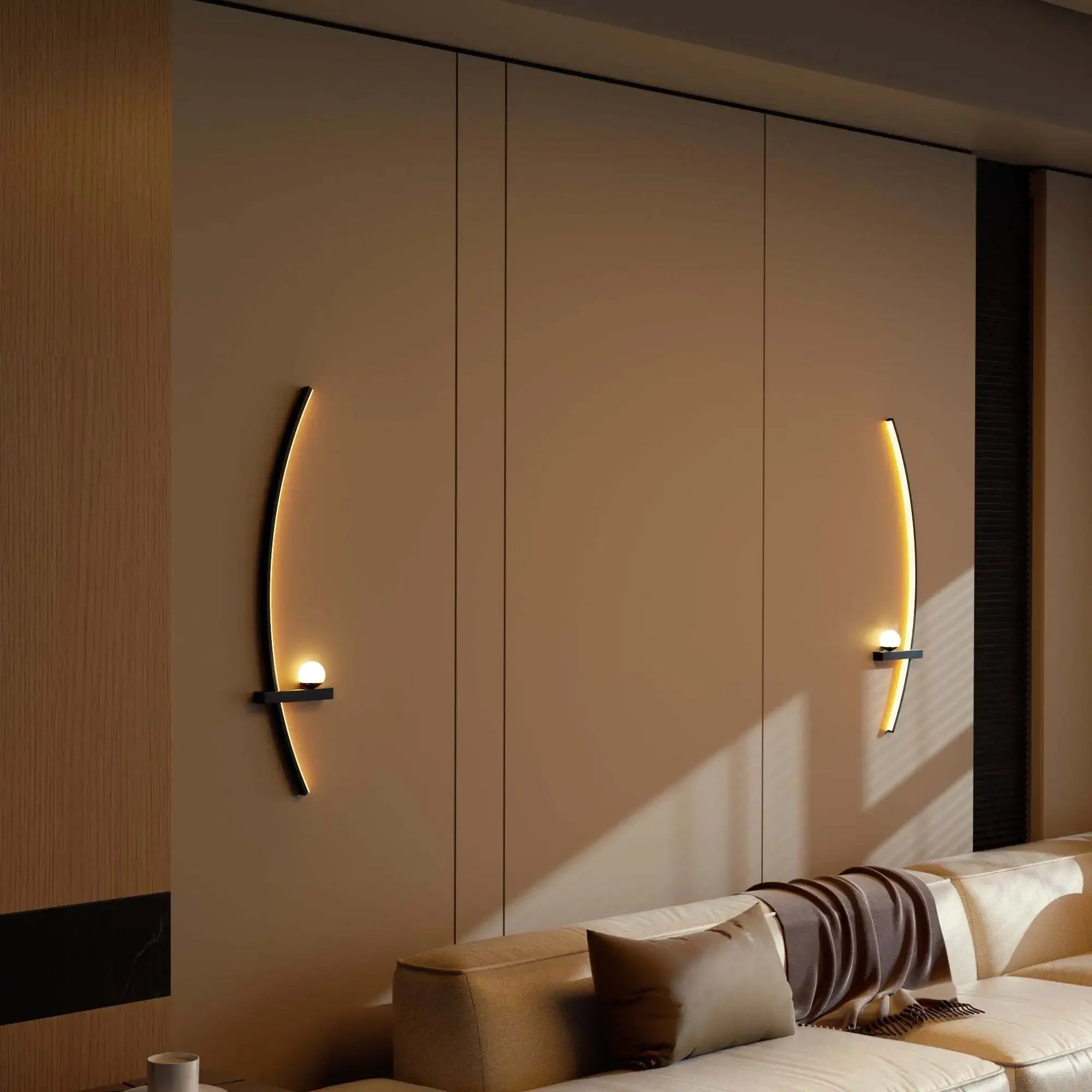 2pcs 31.5" Arched Metal, Adjustable LED Wall Sconce,