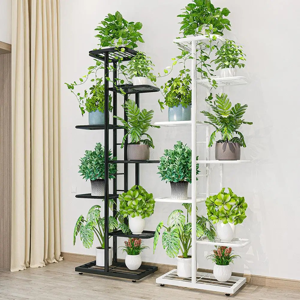 7/8 Tiers Garden Plant Stand, Metal Tiered Shelf Potted Plant Holder