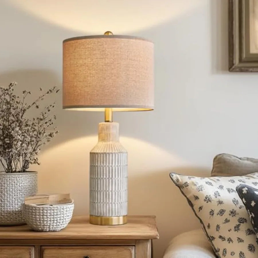 25"  Ceramic Table Lamps, Set-of-2 Bedside Lamps