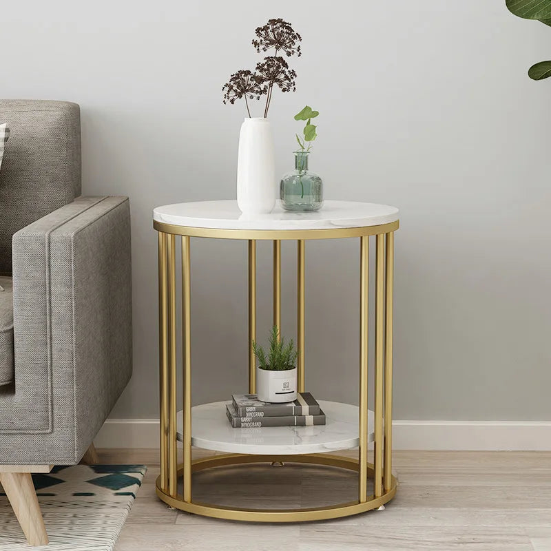 Round Marble Sofa End Side Table, 3 Colors