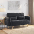 46IN  Fabric Sofa Loveseat with Lumbar Pillows, Solid Wood Legs