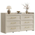 6-Drawer Dresser, 56.4IN Extra Wide Wooden Chest of Drawers