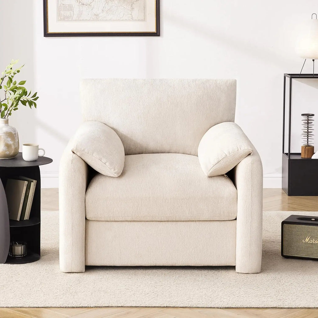 Chenille Oversized Armchair, 38.6" Wide Modern Lounge Chair