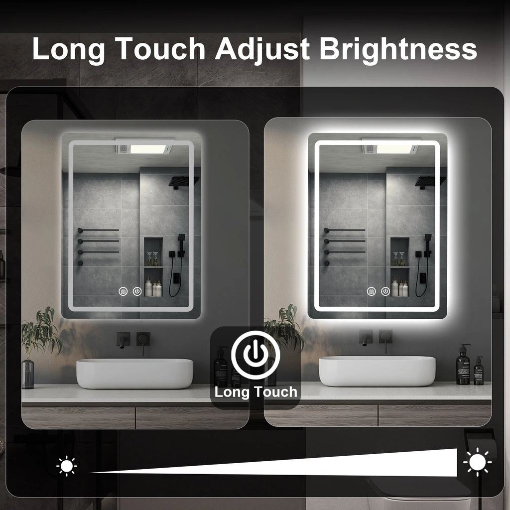 20x28 inch LED Mirror Vanity Backlit Lights DeFogging with Demister