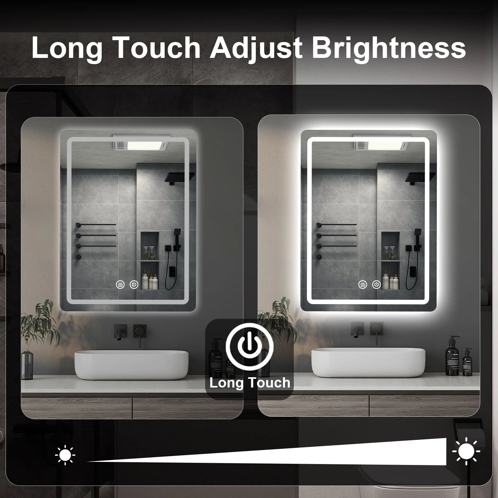 20x28 inch LED Mirror Vanity Backlit Lights DeFogging with Demister