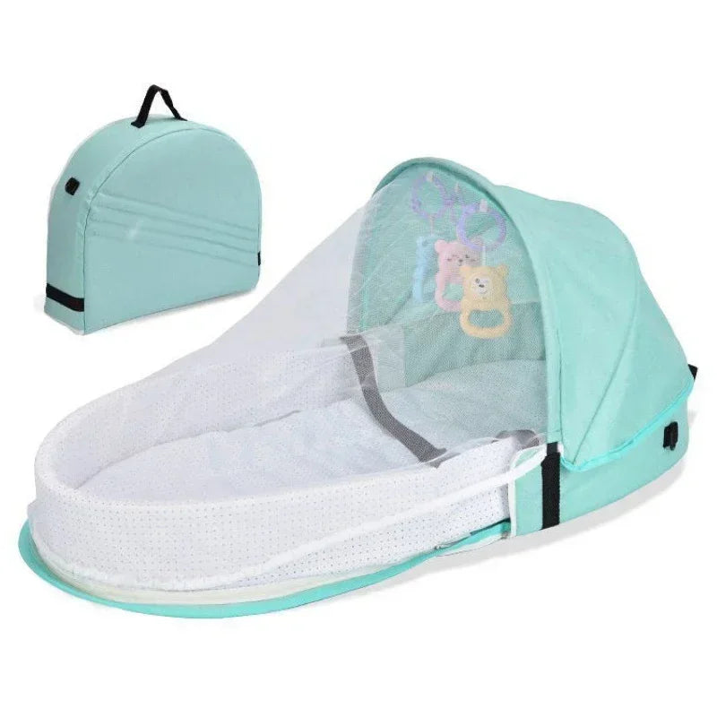 Portable Newborn Bed - Bionic Isolation Travel Crib, Foldable Anti-Stress Bassinet