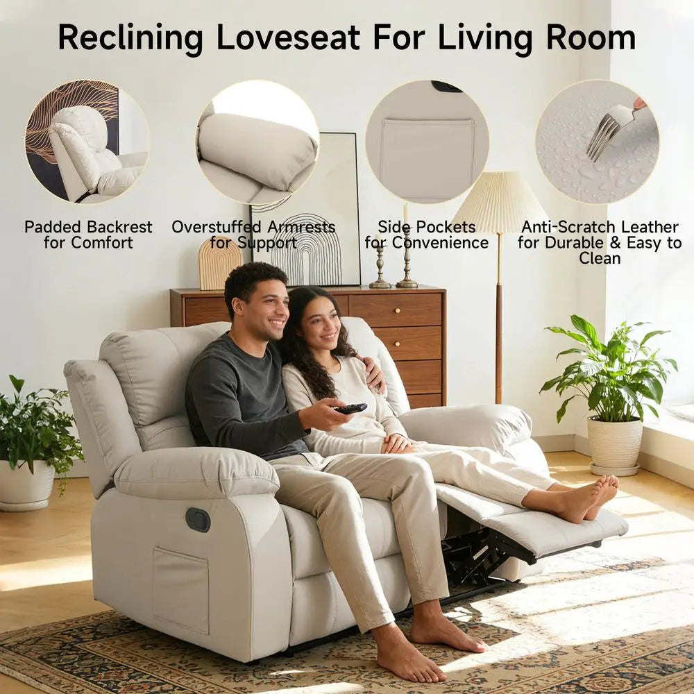 Loveseat Sofa Leather Recliner Couch 2-Seater Sofa